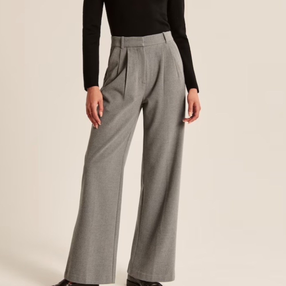 Abercrombie Tailored Brushed Suiting Wide Leg Pant